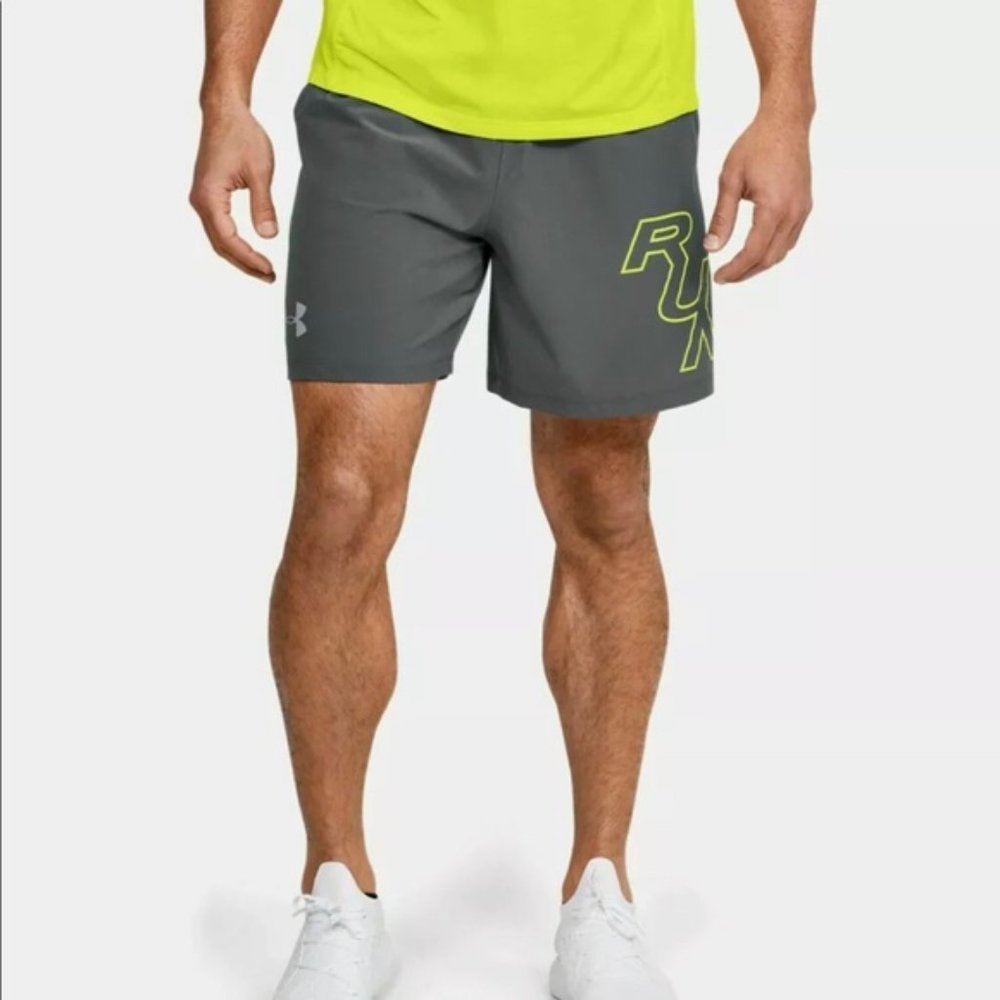 UA Mens Gray SpeedPocket 7” Lined Shorts Size 2XL